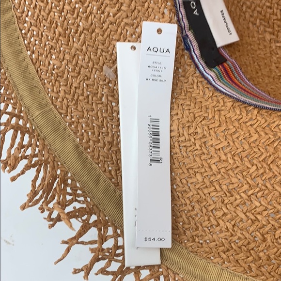4/$25 Aqua 🏖 Women’s Straw Paper SunHat Hat NWT - Picture 4 of 4